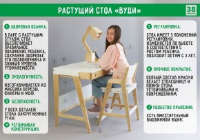 Комплект растущий стол и стул с чехлом 38 попугаев «Вуди» (Белый, Белый, Клетка) в Магнитогорске - magnitogorsk.mebel24.online | фото