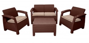 Комплект уличной мебели Yalta Premium Terrace Set (Ялта) шоколадый (+подушки под спину) в Магнитогорске - magnitogorsk.mebel24.online | фото