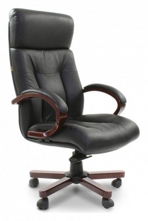 Кресло для руководителя Chairman 421 черный/орех темный, черный в Магнитогорске - magnitogorsk.mebel24.online | фото