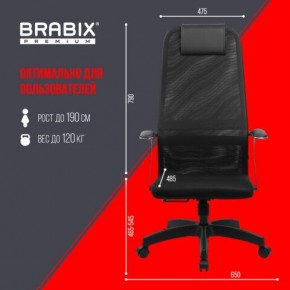 Кресло офисное BRABIX PREMIUM "Ultimate EX-801" пластик, плотная двойная сетка Х2, черное, 532922 в Магнитогорске - magnitogorsk.mebel24.online | фото 5