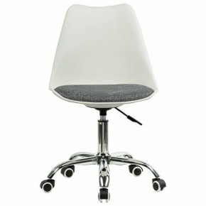 Кресло стул BRABIX "Eames MG-310 CH", хром, пластик белый, ткань серая, 532924 в Магнитогорске - magnitogorsk.mebel24.online | фото 1