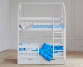 Кровать-домик двухъярусная 80*160 Белый в Магнитогорске - magnitogorsk.mebel24.online | фото 5
