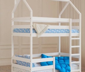 Кровать-домик двухъярусная 80*160 Белый в Магнитогорске - magnitogorsk.mebel24.online | фото 6