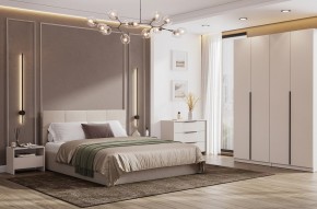 Кровать двойная №4 с основанием (Бежевый) в Магнитогорске - magnitogorsk.mebel24.online | фото 3