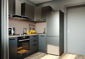 Кухня угловая Антрацит 2200х1000 (Стол. 38мм) в Магнитогорске - magnitogorsk.mebel24.online | фото 1