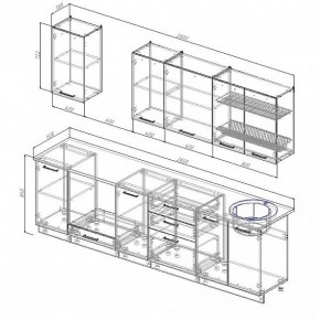 Кухонный гарнитур Антрацит 2800 (Стол. 38мм) в Магнитогорске - magnitogorsk.mebel24.online | фото 3