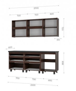 Кухонный гарнитур Лофт 2.0 (Дуб Крафт/Венге) в Магнитогорске - magnitogorsk.mebel24.online | фото 3