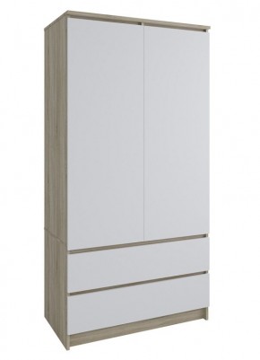 МОРИ МШ 900.1 Шкаф с 2-мя дв. и 2-мя ящ. (Дуб Сонома/Белый) в Магнитогорске - magnitogorsk.mebel24.online | фото