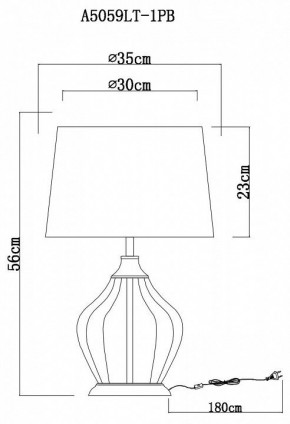 Настольная лампа декоративная Arte Lamp Baymont A5059LT-1PB в Магнитогорске - magnitogorsk.mebel24.online | фото 3