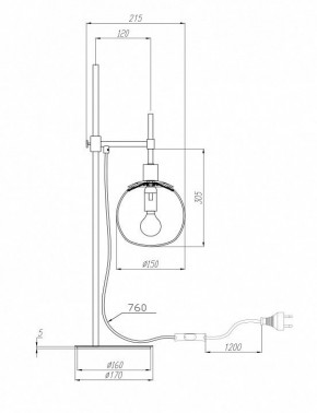 Настольная лампа декоративная Maytoni Erich MOD221-TL-01-N в Магнитогорске - magnitogorsk.mebel24.online | фото 3
