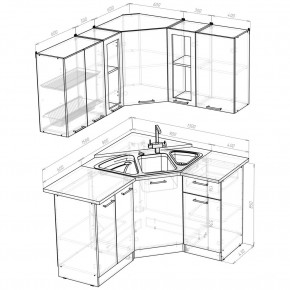 ОЛЬГА Кухонный гарнитур Оптима 2 (1500*1300 мм) в Магнитогорске - magnitogorsk.mebel24.online | фото 2