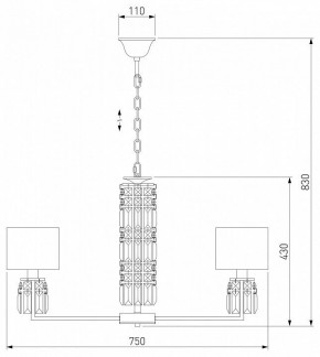 Подвесная люстра Eurosvet Zaffiro 10099/8 хром/прозрачный хрусталь Strotskis (новый абажур) в Магнитогорске - magnitogorsk.mebel24.online | фото 5