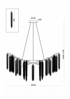 Подвесная люстра Freya Mineral FR1010PL-10G в Магнитогорске - magnitogorsk.mebel24.online | фото 2