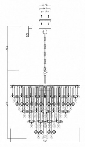 Подвесная люстра Maytoni Linn MOD091PL-09G в Магнитогорске - magnitogorsk.mebel24.online | фото 4