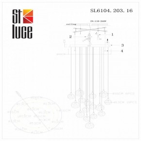 Подвесная люстра ST-Luce Montecelio SL6104.203.16 в Магнитогорске - magnitogorsk.mebel24.online | фото 3