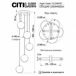 Подвесной светильник Citilux Адам Смарт CL228A051 в Магнитогорске - magnitogorsk.mebel24.online | фото 5