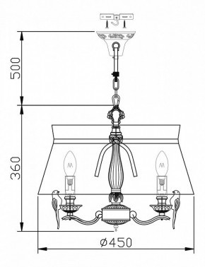 Подвесной светильник Maytoni Bird ARM013-33-W в Магнитогорске - magnitogorsk.mebel24.online | фото 3