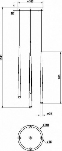 Подвесной светильник Maytoni Halo MOD132PL-L30BSK в Магнитогорске - magnitogorsk.mebel24.online | фото 2