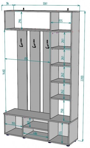 Прихожая с зеркалом V20_M в Магнитогорске - magnitogorsk.mebel24.online | фото 2