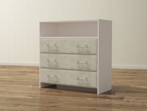 PROxSON Комод Varna (ЛДСП Белая+ткань Белый/Savana Milk (молочный)) 90x40 в Магнитогорске - magnitogorsk.mebel24.online | фото 1