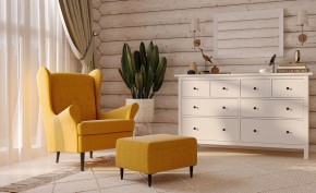 Пуф Киркас жёлто-оранжевый, ткань рогожка в Магнитогорске - magnitogorsk.mebel24.online | фото 3