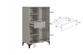 РИЧ Комод 2 со стеклом в Магнитогорске - magnitogorsk.mebel24.online | фото 3