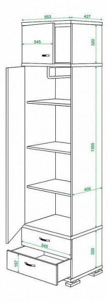 Шкаф платяной Домино КС-10 в Магнитогорске - magnitogorsk.mebel24.online | фото 3