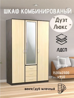 Шкаф комбинированный Дуэт Люкс с зеркалом в Магнитогорске - magnitogorsk.mebel24.online | фото 3