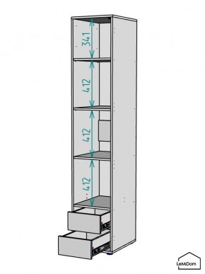 Шкаф Linnea MHR-1-3 2050х400х510 (Белый-М 11.1.2) в Магнитогорске - magnitogorsk.mebel24.online | фото 4
