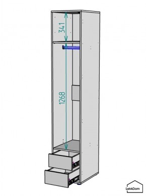 Шкаф Linnea MHR-1PO-3 2050х400х510 (Белый-М 11.1.2) в Магнитогорске - magnitogorsk.mebel24.online | фото 3