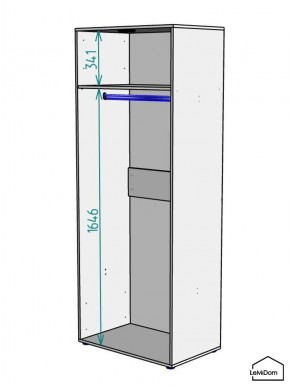 Шкаф Linnea MHR-2 2050х800х510 (Графит-М 11.1.25) в Магнитогорске - magnitogorsk.mebel24.online | фото 3