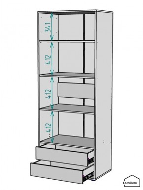 Шкаф Linnea MHR-2PO-4 2050х800х510 (Белый-М 11.1.2) в Магнитогорске - magnitogorsk.mebel24.online | фото 3