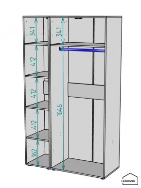 Шкаф Linnea MHR-3PO-1 2050х1200х510 (Белый-М 11.1.2) в Магнитогорске - magnitogorsk.mebel24.online | фото 3