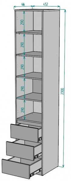 Шкаф Мальта H159 в Магнитогорске - magnitogorsk.mebel24.online | фото 2