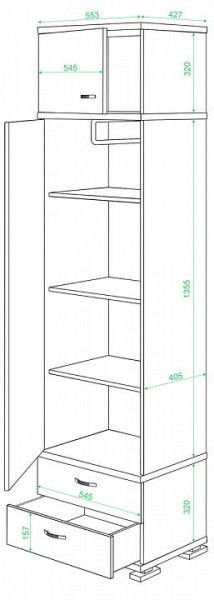 Шкаф платяной КС-10 в Магнитогорске - magnitogorsk.mebel24.online | фото 2
