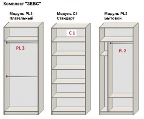 Шкаф распашной серия «ЗЕВС» (PL3/С1/PL2) в Магнитогорске - magnitogorsk.mebel24.online | фото 2