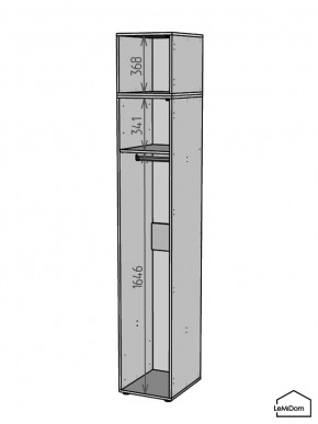 Шкаф с антресолью Linnea MHR-1A-1 2450х400х510 (Графит-М 11.1.25) в Магнитогорске - magnitogorsk.mebel24.online | фото 3