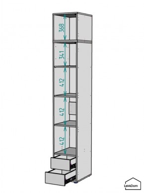 Шкаф с антресолью Linnea MHR-1A-4 2450х400х510 (ДВ-М 11.1.25) в Магнитогорске - magnitogorsk.mebel24.online | фото 3