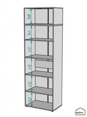Шкаф с антресолью Linnea MHR-2A-2 2450х800х510 (Графит-М 11.1.25) в Магнитогорске - magnitogorsk.mebel24.online | фото 3
