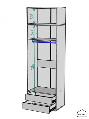 Шкаф с антресолью Linnea MHR-2POA-3 2450х800х510 (Белый-М 11.1.2) в Магнитогорске - magnitogorsk.mebel24.online | фото 3