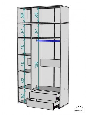 Шкаф с антресолью Linnea MHR-3POA-2 2450х1200х510 (Белый-М 11.1.2) в Магнитогорске - magnitogorsk.mebel24.online | фото 3