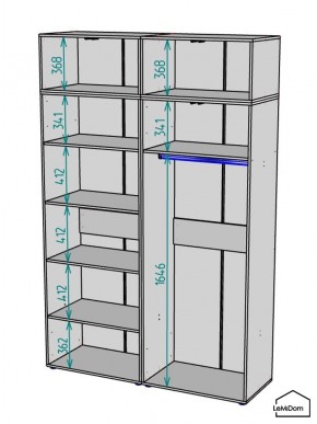 Шкаф с антресолью Linnea MHR-4A-1 2450х1600х510 (Графит-М 11.1.25) в Магнитогорске - magnitogorsk.mebel24.online | фото 3