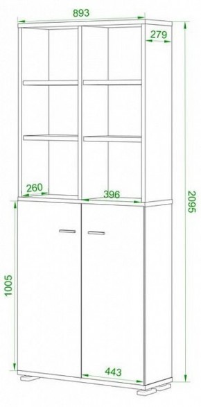 Шкаф-витрина Домино ПУ-30-4-ФС в Магнитогорске - magnitogorsk.mebel24.online | фото 2