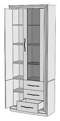 Шкаф-витрина Нобиле ШВтВ-ФСД-БЯН в Магнитогорске - magnitogorsk.mebel24.online | фото 2