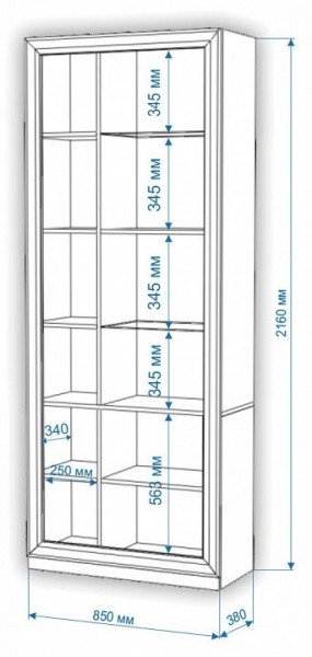 Шкаф-витрина Нобиле ШВтВ-ФСД-БЯН в Магнитогорске - magnitogorsk.mebel24.online | фото 3