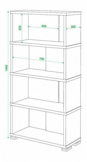 Стеллаж книжный Домино нельсон СБ-10_4 в Магнитогорске - magnitogorsk.mebel24.online | фото 3