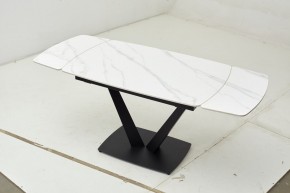 Стол ALATRI 120 MATT WHITE MARBLE SOLID CERAMIC / BLACK, ®DISAUR в Магнитогорске - magnitogorsk.mebel24.online | фото 1