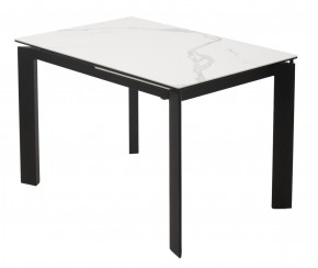 Стол CORNER 120 MATTE STATUARIO Белый мрамор матовый керамика, стекло/ черный каркас, ®DISAUR в Магнитогорске - magnitogorsk.mebel24.online | фото