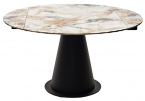 Стол TERAMO 135 GLOSS GRAND JADE SOLID CERAMIC, керамика, поворотн.механизм / Черный каркас, ®DISAUR в Магнитогорске - magnitogorsk.mebel24.online | фото