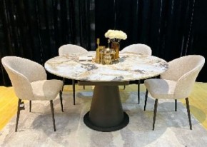 Стол TERAMO 135 GLOSS GRAND JADE SOLID CERAMIC, керамика, поворотн.механизм / Черный каркас, ®DISAUR в Магнитогорске - magnitogorsk.mebel24.online | фото 2